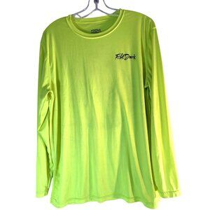 FH Davis Mens Shirt Graphic Fishing neon Green Size L